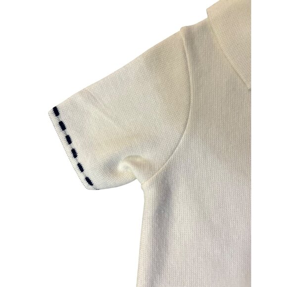 Vintage Knitis Simo Little Girls Knit Dress Size 4 Cream Blue Pleated Used - Picture 13 of 15